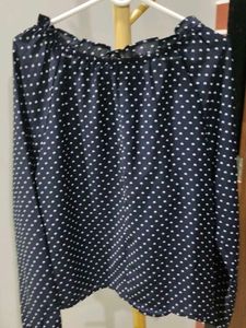 Navy Blue Polka Dot Top