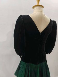 Vintage Velvet &amp; Ruffle Dress