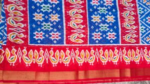 Blue &amp; Red Patola Saree