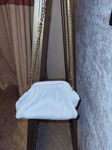 White Pleated Clutch