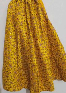 Yellow Embroidered Ethnic Skirt