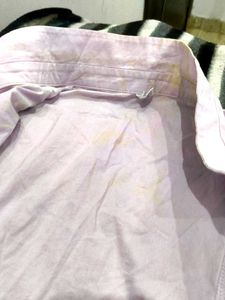 Lavender Shirt And White Free Size Top