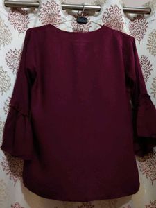 Embroidered Maroon Top 🌟