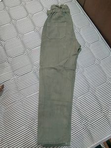 Olive Green High Waist Wide Leg Denims