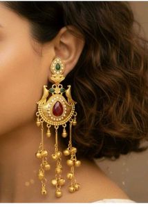 Elegant Gold Tone Dangle Earrings