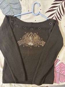 Brown Long Sleeve Top