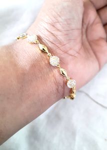 925 Pure Silver Hallmarked Gold Polish Bracelt