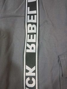 Grey Cargo Pants with Graphic Detail