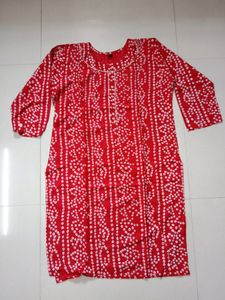 Red Bandhni Kurti