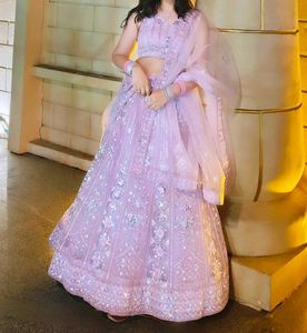 pink and silver Lehenga Choli