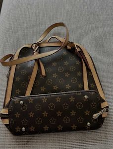 Brown Patterned Satchel Bag