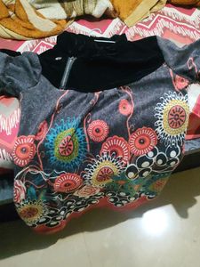 Floral Print Tunic Top Knee Length