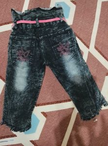 Vintage Rhinestone Capri Jeans