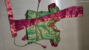 Festive Green &amp; Pink Ethnic Dress