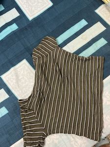 Striped Olive Green Top