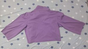 Classy Lavender Lapel Collar Cropped Blazer