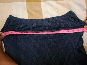 sleeveless blue dress