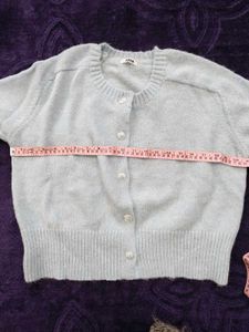 Ice Blue Knit Cardigan