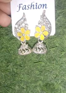 Yellow Flower Jhumka