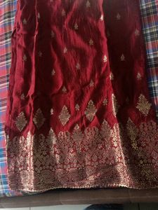 Maroon Kurta  Banarasi Suit