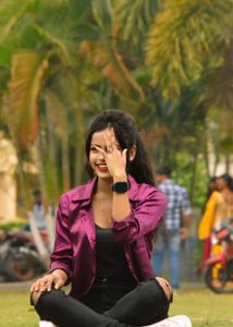 Purple Satin Button-Down Shirt