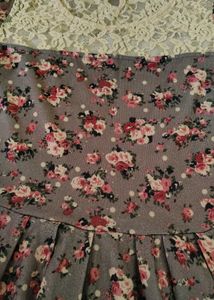 Grey Floral Lace Dress