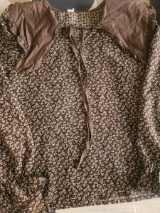 Floral Print Brown Top