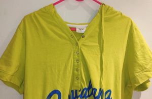 Neon mid-length hoodie dress, Size- 40/42(M/L)