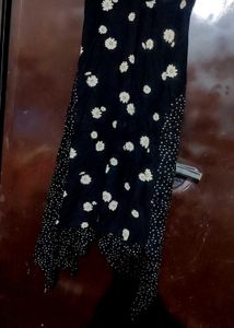 Black ⚫Floral Print Midi Dress For 34 Bust