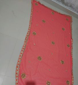 Saree With Stone Work &amp; Beautiful Lays