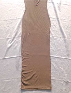 Brand New (Newme) Solid Slit Ribbed Dress