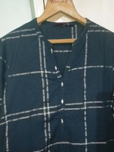 Cotton Kurta With 2side Pocket And High Low Patan