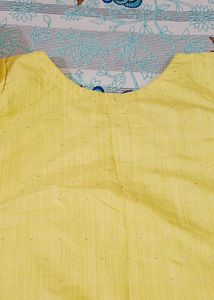 Yellow Kurti with grey salwar