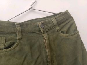 Army Green High Waist Baggy Jeans Or Pants