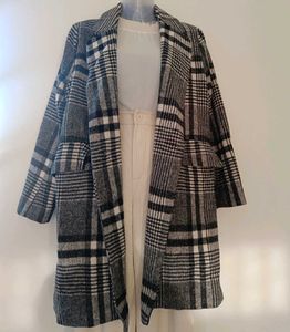 Plaid Patterned Overcoat