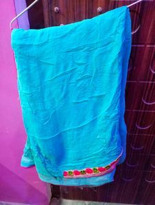 Blue Chiffon Saree