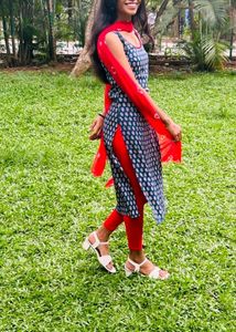 Printed Blue Kurta