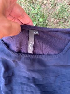 Elegant Navy Blue Long Sleeve Top