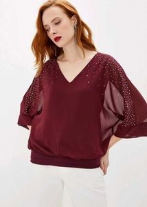 women&#39;s red sequined Top