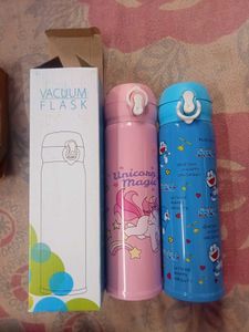 Beautiful Steel Unicorn And Doremon Bottle For Kid