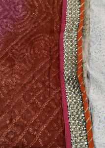 Elegant Maroon & Pink Sari