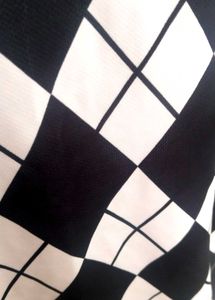 Black &amp; White Argyle Polo Crop Top