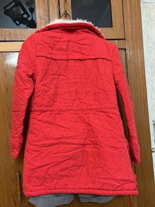 Red Warm Over Coat With Fur Lining Inside