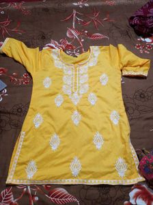 Yellow Embroidered Kurta