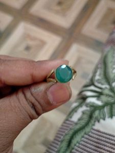 GREEN ONYX RING IN BRONZE