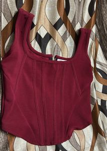 Burgundy Corset Top