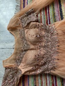 Designer Gown With Handwork On Sleeves And Neck Area