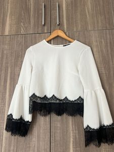 Lace Detail Bell Sleeve Top