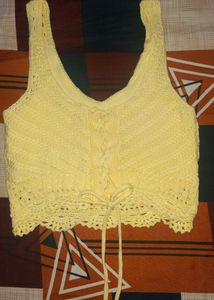 Light Yellow Crochet Top