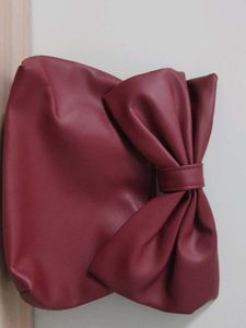 Cherry Red Handbag With Bow